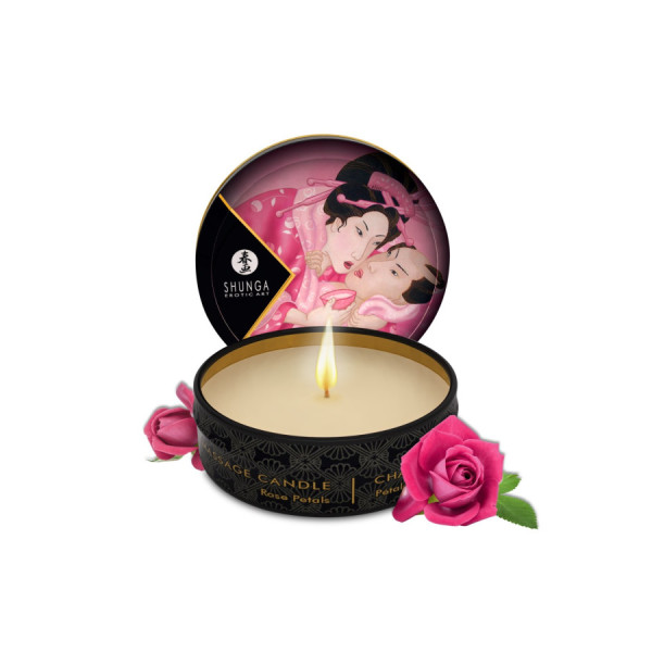 Mini bougie de massage à la rose 30ml 